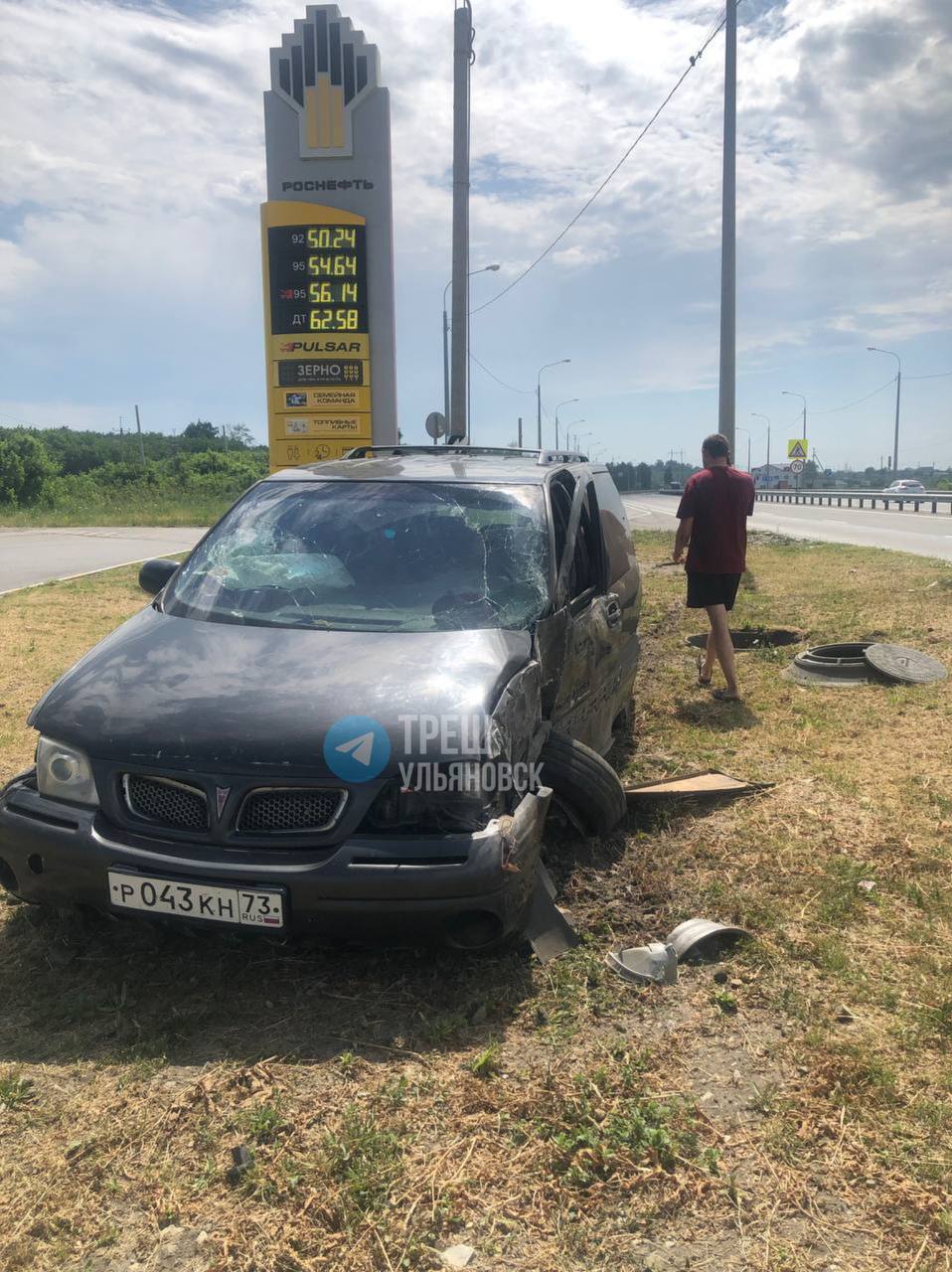 В Больших Ключищах автомобиль слетел в кювет | Новости Ульяновска. Смотреть  онлайн