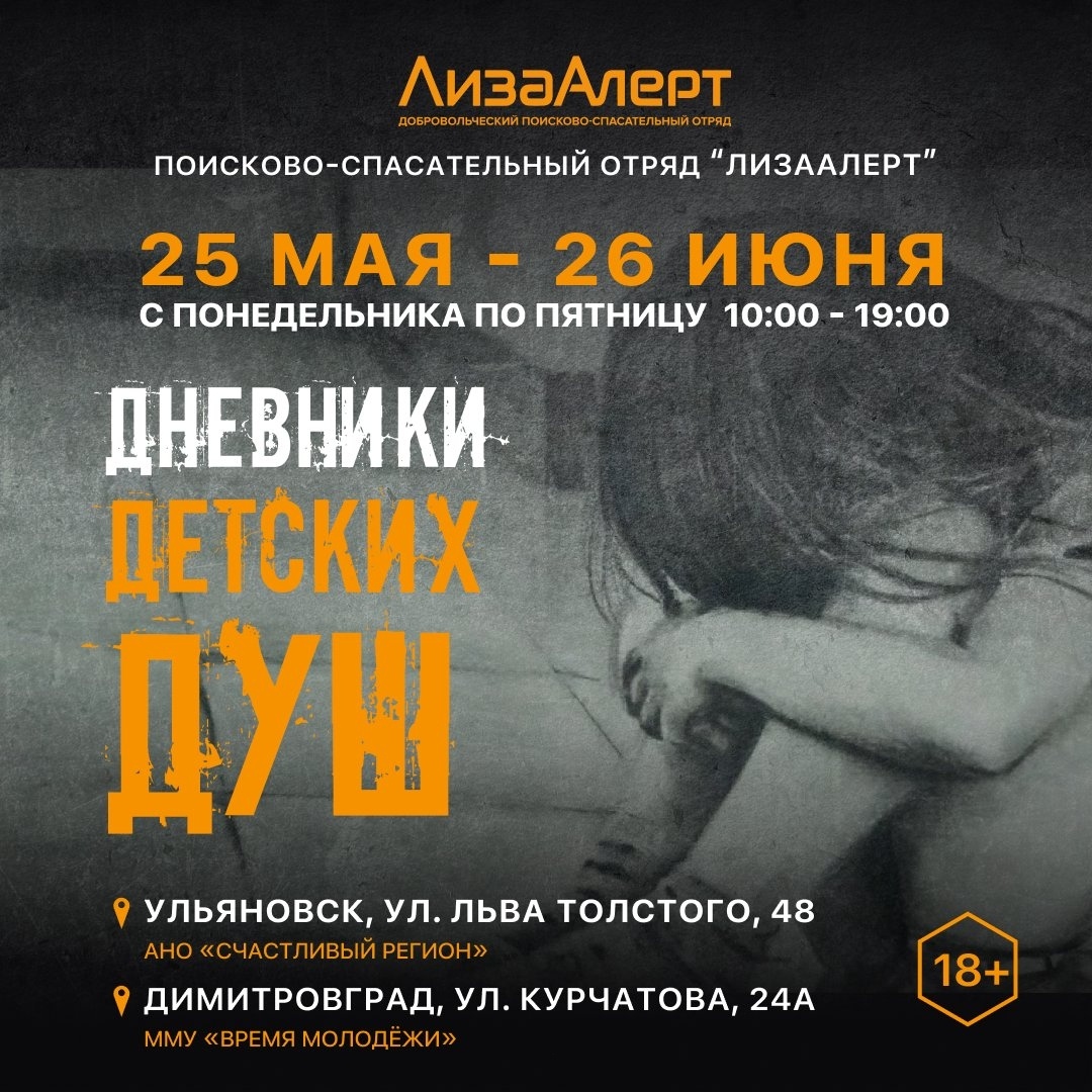 Дневники детских душ. В Ульяновске и Димитровграде пройдет уникальная выставка от поисково-спасательного отряда «ЛизаАлерт» Ульяновской области - misanec.ru